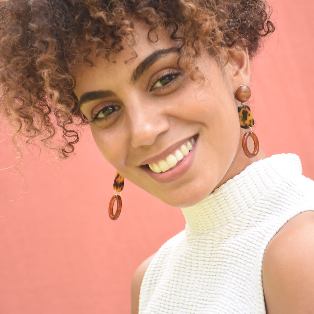 Culturesse Leticia Geometry Drop Earrings - Picture 10 of 12