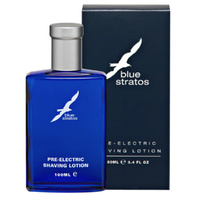 Blue Stratos Pre Electric After Shave Lotion 100ml Smooth Cool Shaving Prep images 0