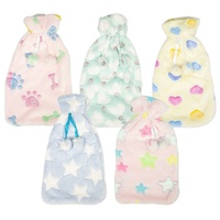 Health & Beauty Plush Pom Pom Hot Water Bottle Cover Assorted Prints - Random Design Supplied Pack of 6 images 0