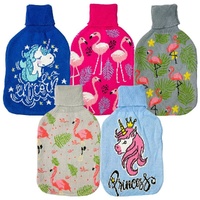 Health & Beauty Knitted Hot Water Bottle Cover Flamingo or Unicorn - Random Design and Colour Supplied Pack of 5 ima