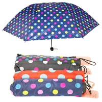 Compact Folding Umbrella Spots Print Assorted Designs - Random Design Supplied Pack of 3 images 0