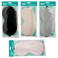 Travel Now Satin Eye Mask Sleep Eyeshade - Random Colour Supplied Pack of 3 images 0