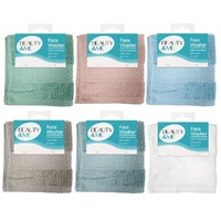 Beauty & Me Face Washer 100% Cotton 34 x 34cm - Random Colour Supplied Pack of 4 images 0