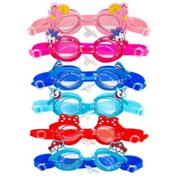 Kids Swimming Goggles Animal Designs with Ear Plugs Assorted - Random Design and Colour Supplied Pack of 5 images 0