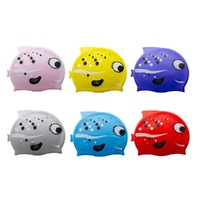 Kids Swimming Cap Mrs Fish Assorted Colours - Random Colour Supplied Pack of 6 images 0