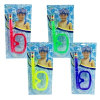 Kids Swimming Goggles Mask and Snorkel Set Assorted Colours - Random Colour Supplied Bundle of 6 images 0