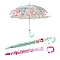 Kids Clear Dome Umbrella Fox Print - Random Colour Supplied Pack of 5 images 0