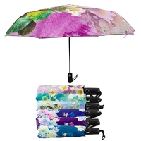 Compact Folding Umbrella Floral Prints Push Button Assorted Designs - Random Design Supplied Pack of 5 images 0