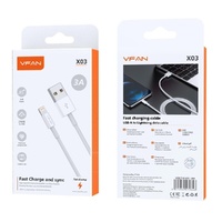 USB-A to Lightning Fast Charging Cable 3A 1m White Pack of 2 images 0