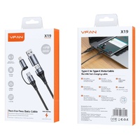 4 in 1 Multi Charging Cable USB-A and USB-C to USB-C and Lightning PD 60W 1.2m Black Pack of 4 images 0