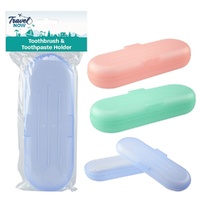Travel Now Toothbrush & Toothpaste Holder Assorted Colours - Random Colour Supplied Pack of 6 images 0