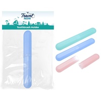 Travel Now Travel Toothbrush Holder Assorted Colours - Random Colour Supplied Pack of 3 images 0