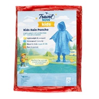 Travel Now Kids Rain Poncho Hooded Ages 4-10 - Random Colour Supplied Pack of 6 images 0