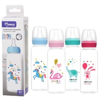 Momeasy Standard Neck Baby Feeding Bottle 240mL Anti-Colic 0m+ - Random Design and Colour Supplied Pack of 2 images 0