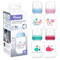 Momeasy Standard Neck Baby Feeding Bottle 120mL Anti-Colic 0m+ - Random Design and Colour Supplied Pack of 2 images 0