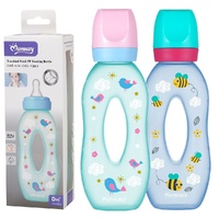 Momeasy Standard Neck Baby Feeding Bottle 270mL Easy Grip 0m+ - Random Design and Colour Supplied Pack of 4 images 0