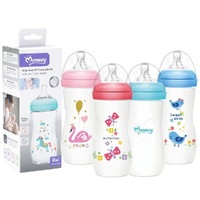 Momeasy Wide Neck Baby Feeding Bottle 330mL Anti-Colic 0m+ - Random Design and Colour Supplied Pack of 4 images 0