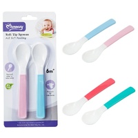 Momeasy Soft Tip Baby Spoons 2 Pack 6m+ - Random Colour Supplied Bundle of 5 images 0