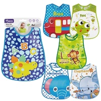 Momeasy Waterproof EVA Baby Bib 4m+ - Random Design Supplied Pack of 4 images 0