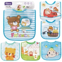 Momeasy Waterproof EVA Baby Bib Teddy Bear Prints 4m+ - Random Design Supplied Pack of 3 images 0