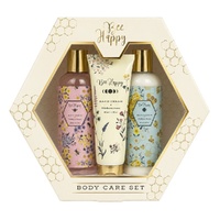 Lulu Grace Bee Happy Body Wash, Body Lotion & Hand Cream Gift Set 3pc Wildflower Honey Bundle of 5 images 0