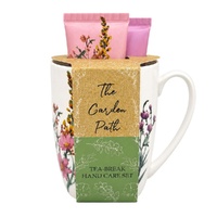 Lulu Grace The Garden Path Tea-Break Hand Care Mug Set with Hand Cream 60mL & Barrier Cream 60mL Bundle of 3 images 