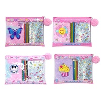 Kids Plush Notebook Stationery Gift Set in Zip Pouch Assorted Designs - Random Design Supplied Bundle of 2 images 0