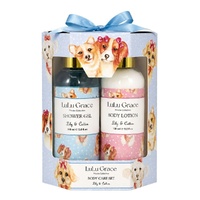 Lulu Grace Lily & Cotton Shower Gel 150mL, Body Lotion 150mL & Netting Sponge Gift Set Bundle of 5 images 0