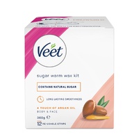 Veet Sugar Warm Wax Hair Removal Kit With Argan Oil 360g images 0