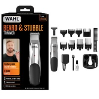 Wahl Beard & Stubble Rechargeable Trimmer Men's Grooming Hair Cut Razor + Blade Oil Care Kit images 0