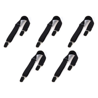 Hollywood Fashion Secrets Hip Hugger Adjustable Belt No Buckle Black Pack of 5 images 0