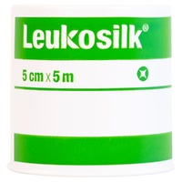 Leukosilk Plastic Snap Ring Tape 5cm x 5m 6 Pack images 0