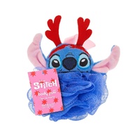 Disney Stitch at Christmas Body Puff Exfoliator with Reindeer Antlers Pack of 3 images 0