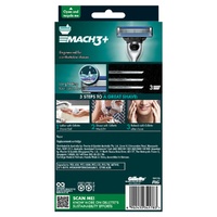 Gillette Mach3+ Razor Handle Plus 2 Cartridges 3 Piece Set images 0