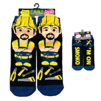 Feet Speak Tradie Novelty Socks I'm On Smoko Soles One Size Fits All Pack of 4 images 0