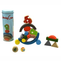 Wooden Balancing Blocks Game Dinosaur in Tin Pack of 6 images 0