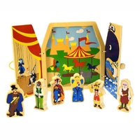 Pinocchio Wooden Storytelling Playset with Fold-Out Theatre and 6 Figures Pack of 3 images 0