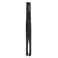 Basicare Slant Tip Matte Black Tweezers Precision Stainless Steel 85mm images 0