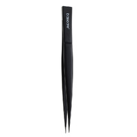 Basicare Point Tip Matte Black Tweezers Precision Stainless Steel 85mm images 0