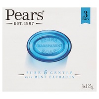 Pears Pure & Gentle Soap With Mint Extracts 3 x 125g images 0