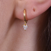 Culturesse Mimi 18K Dainty Diamante Drop Earrings images 0