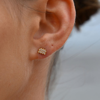 Culturesse Aquarius Artisan Zirconia Pavé Stud Earrings (Gold) images 0