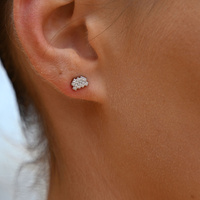 Culturesse Aquarius Artisan Zirconia Pavé Stud Earrings (Silver) images 0