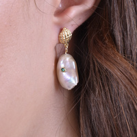 Culturesse Mediterranean Baroque Pearl Drop Earrings (Imperfect) images 0