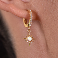 Culturesse Calista Dainty Opal Drop Earrings images 0