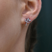 Culturesse Amoris Diamante Knot Stud Earrings (Silver) images 0