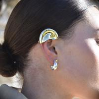 Culturesse Hanako Sculpture Ear Cuff (Gold Pair) images 0