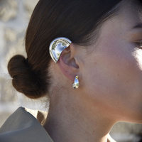 Culturesse Hanako Sculpture Ear Cuff (Silver Single Piece) images 0