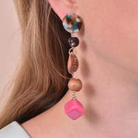 Culturesse Allyriane Fuchsia Drops Statement Earrings (for pierced ears) images 0