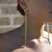 Culturesse Lucian Gold Heart String Earrings images 0